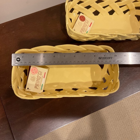 2 Fabulous Yellow Lattice Italian Ceramic Bowls Dishes - Picture 5 of 7